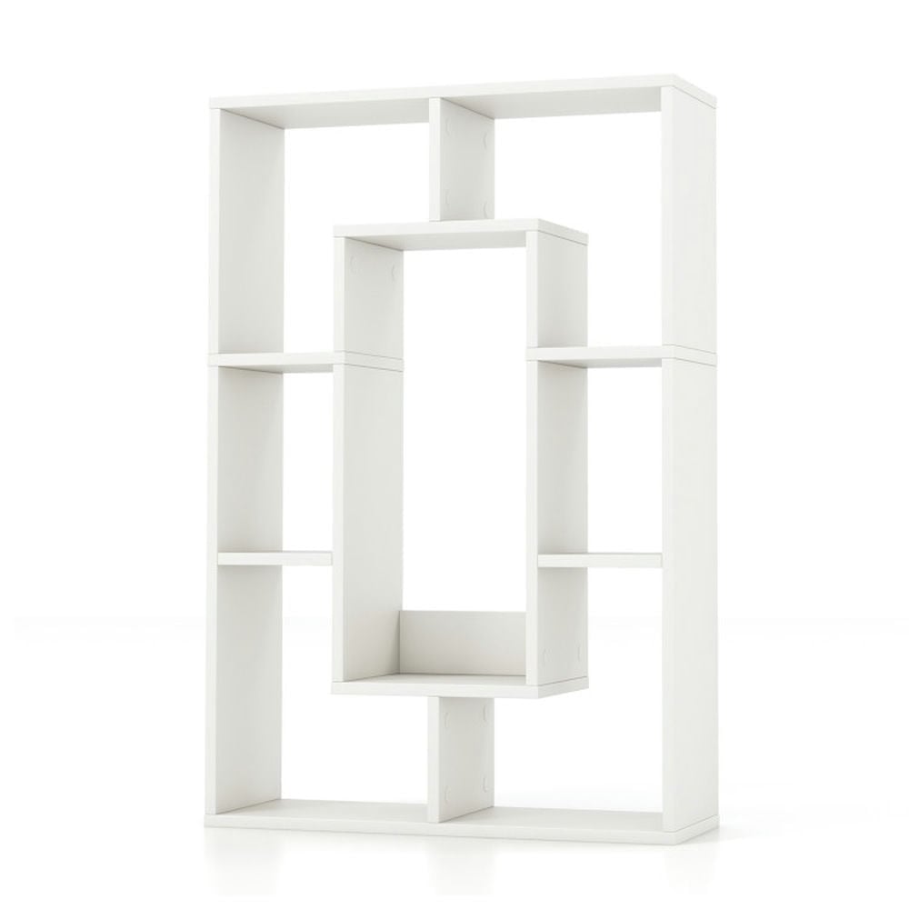 Hommoo Bookshelf,Shelf, Open Bookcase Book Shelf, 7-Cube Geometric Bookshelf Modern Decorative Open Bookcase-White Image 1