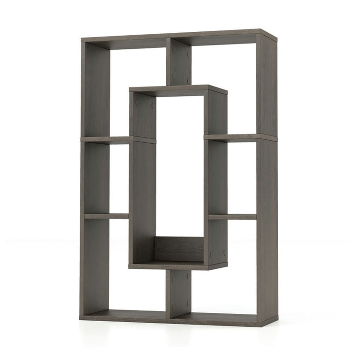 Hommoo Bookshelf,Shelf, Open Bookcase Book Shelf, 7-Cube Geometric Bookshelf Modern Decorative Open Bookcase-Gray Image 1