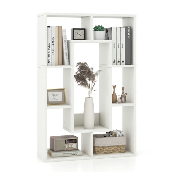 Hommoo Bookshelf,Shelf, Open Bookcase Book Shelf, 7-Cube Geometric Bookshelf Modern Decorative Open Bookcase-White Image 3