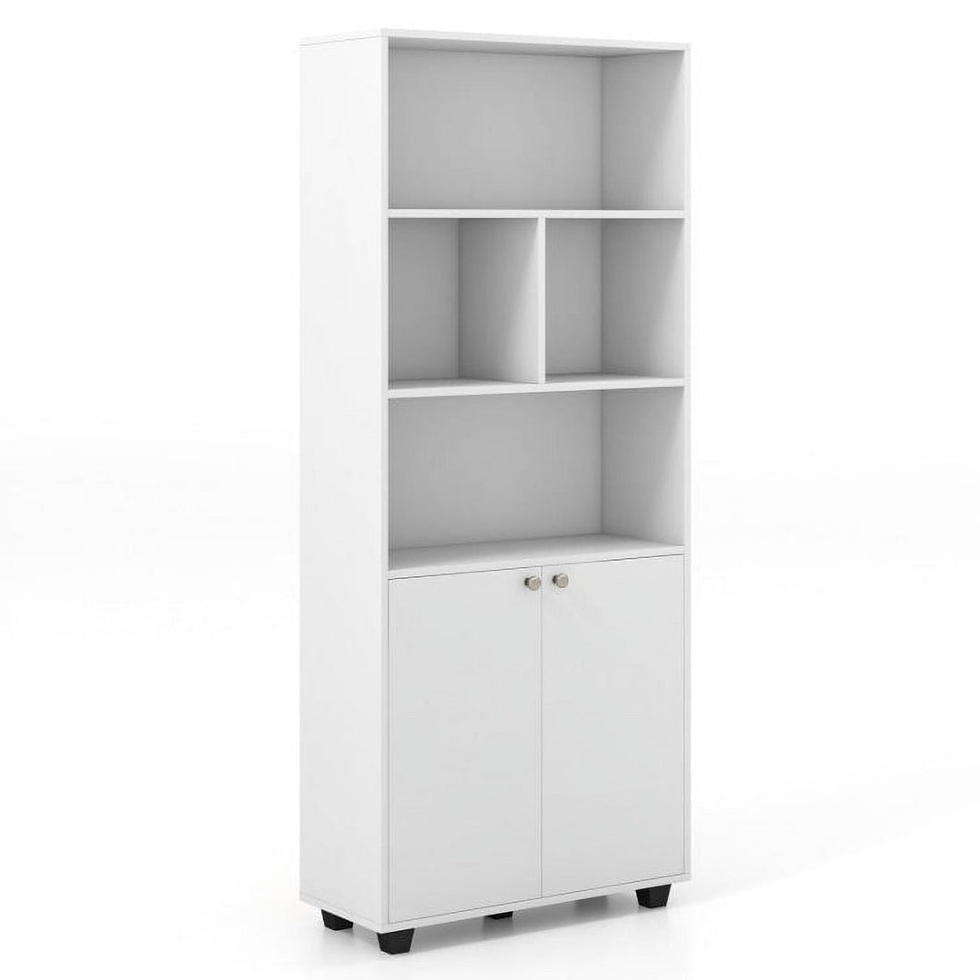 Hommoo Bookshelf,Shelf, Open Bookcase Book Shelf, 66 Inch Tall Double-Door Bookcase with Adjustable Shelf and Storage Image 1