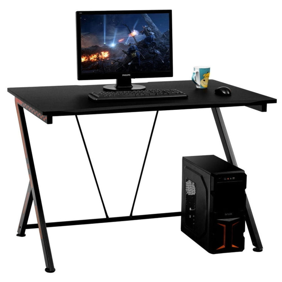 Hommoo Home Office Modern Ergonomic Study Computer Desk for Small Space, Home Office Desks, Gaming Computer Desks for Image 1