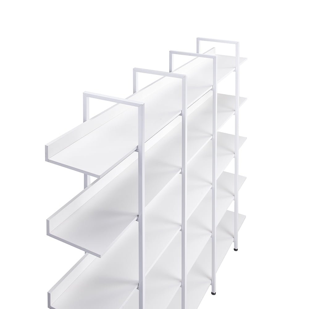 Hommoo Modern Industrial Style Book Shelf, 5-Tier Bookshelf, Wood and Metal Bookcase Furniture for Home and Office, Image 2