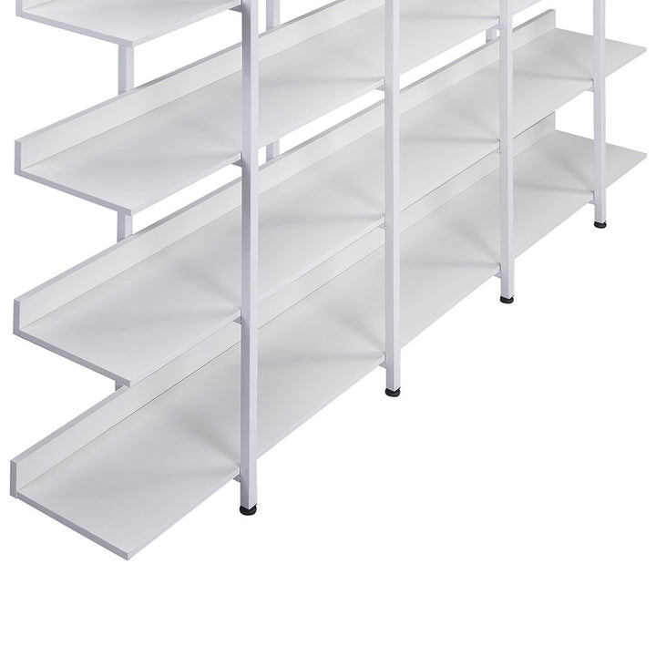 Hommoo Modern Industrial Style Book Shelf, 5-Tier Bookshelf, Wood and Metal Bookcase Furniture for Home and Office, Image 4