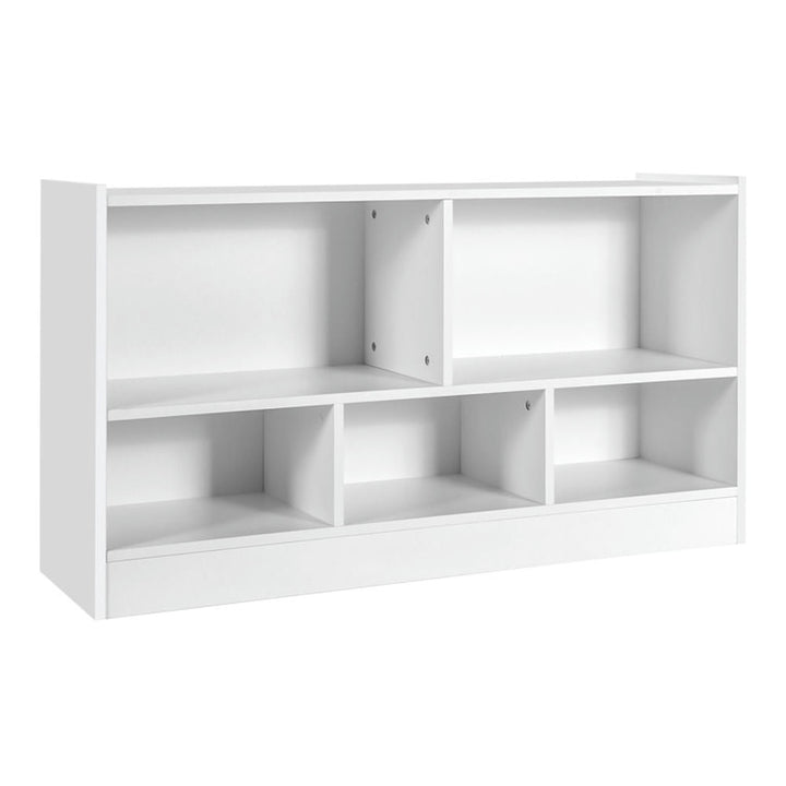 Hommoo Kids 2-Shelf Bookcase 5-Cube Wood Toy Storage Cabinet Organizer-White, Kids Toy Storage for Kids, Boys, Girls, Image 1