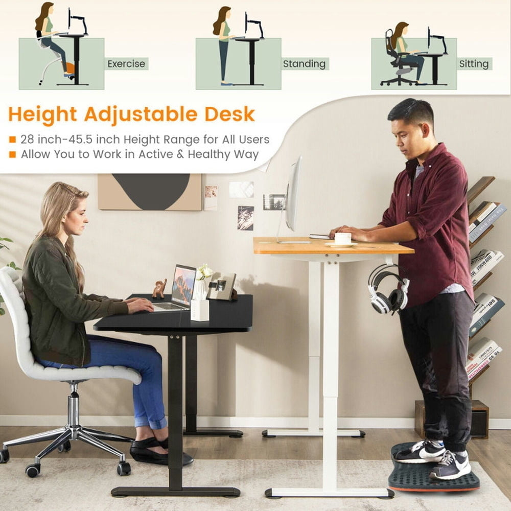 Hommoo Electric Standing Desk Adjustable Stand up Computer Desk Anti-collision-Black, Gaming Computer Desks for Image 2