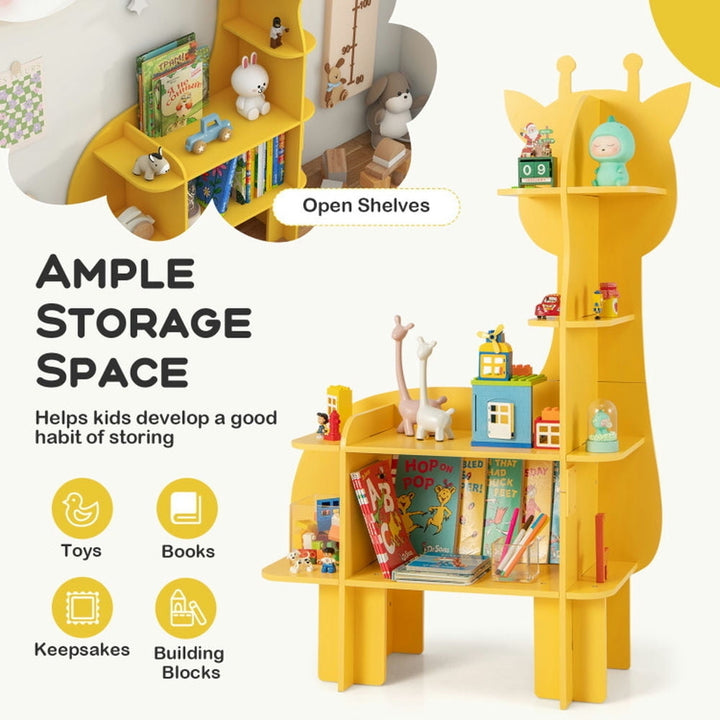 Hommoo Kids Bookcase Toy Storage Organizer with Open Storage Shelves-Giraffe, Kids Toy Storage for Kids, Boys, Girls, Image 2