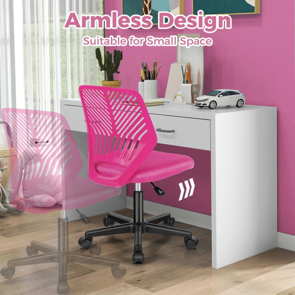 Hommoo Height-adjustable Ergonomic Kids Desk Chair with Universal Casters-Pink, Kids Chairs for Kids Image 4