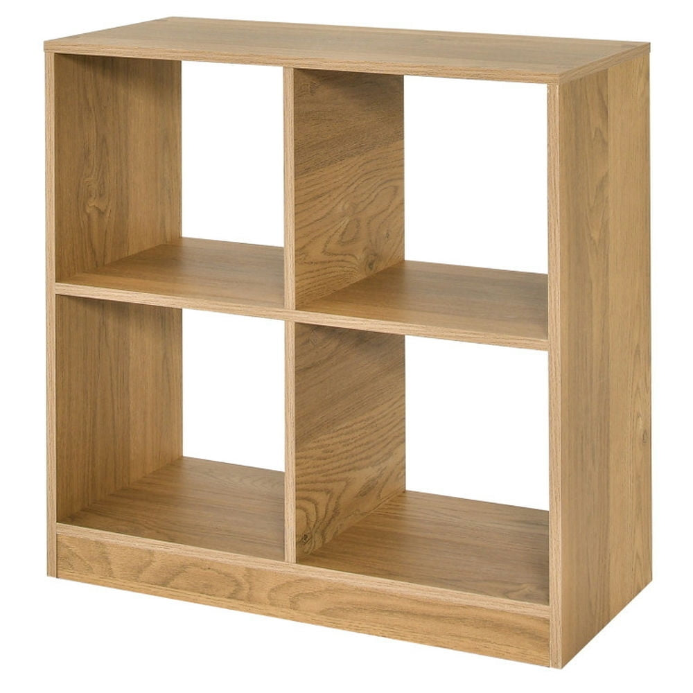 Hommoo 4-Cube Kids Bookcase with Open Shelves-Natural, Kids Toy Storage for Kids, Boys, Girls, Nursery Image 1