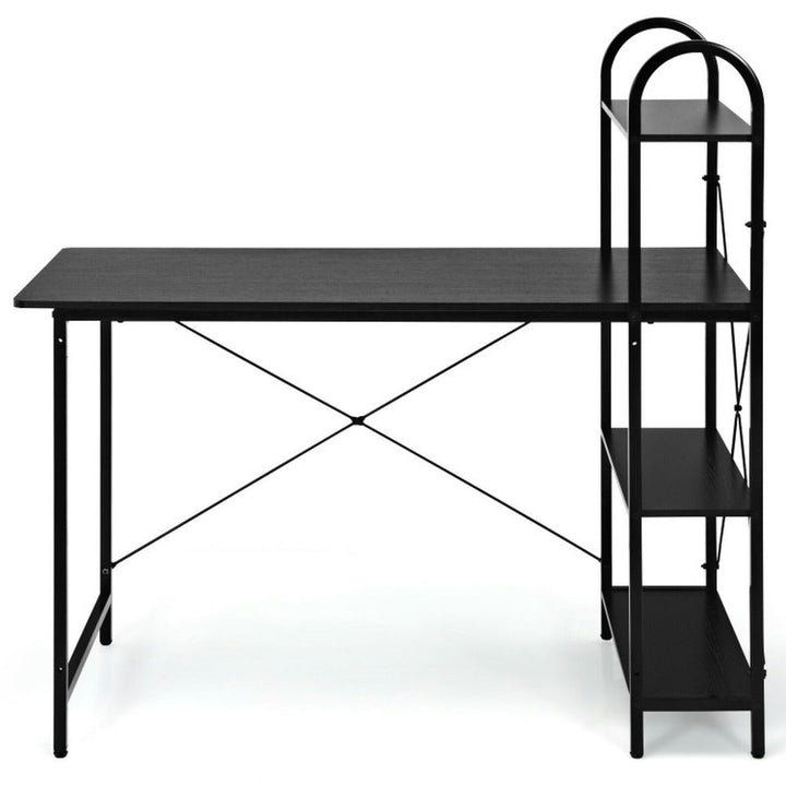 Hommoo 48-Inch Reversible Computer Desk with Storage Shelf-Black, Home Office Desks, Gaming Computer Desks for Image 5