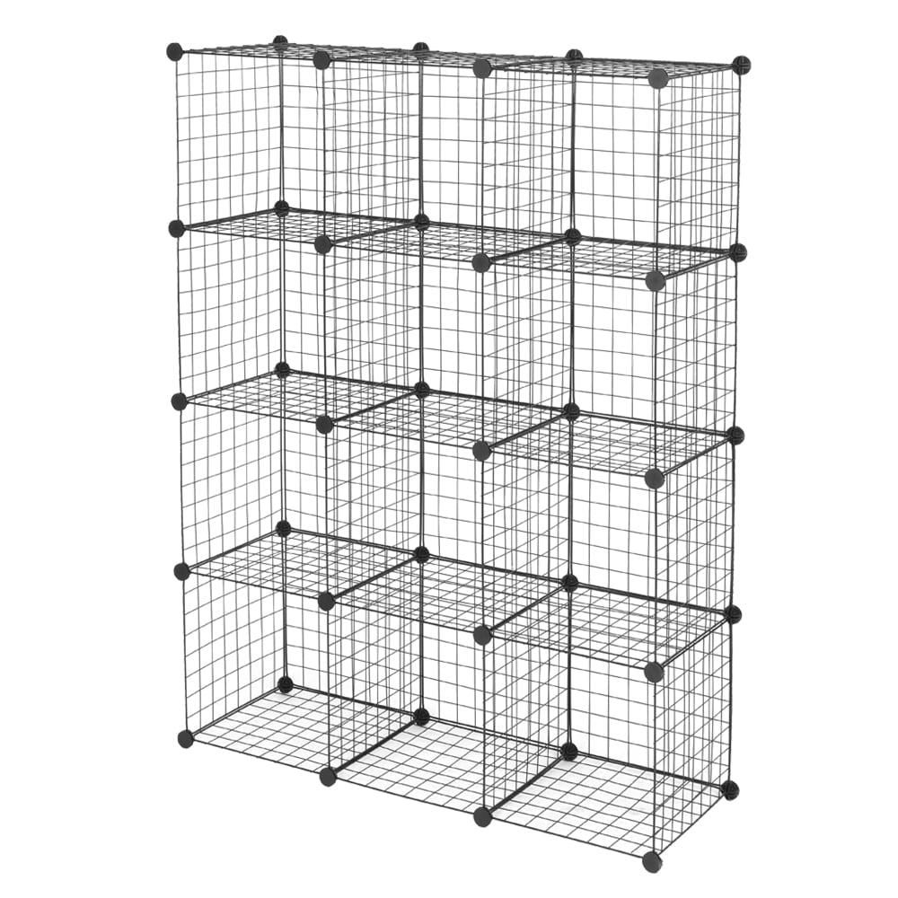 Hommoo 12-Cube Organizer Cube Storage, Storage Shelves Wire for Home Bedroom Living room Image 2