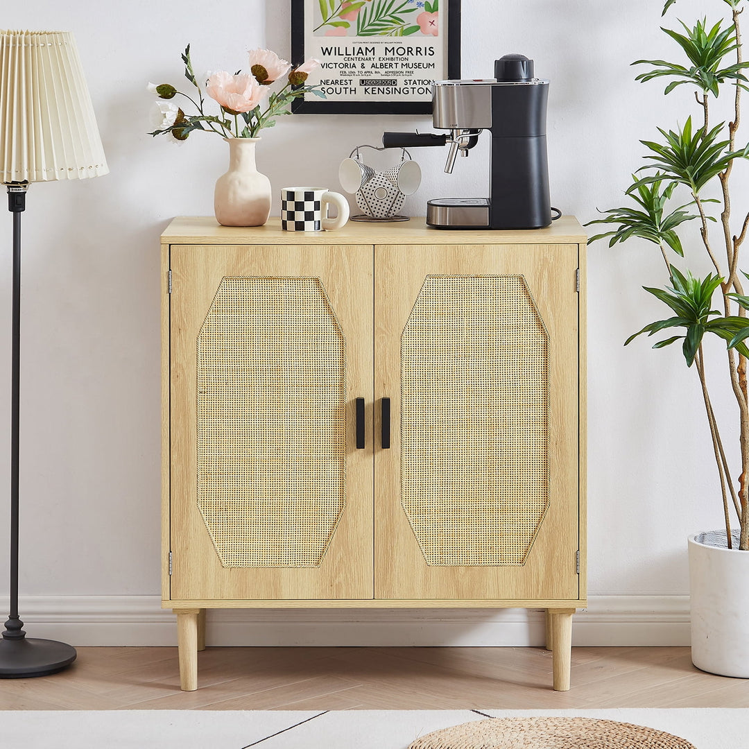 Hommoo Cabinets with Rattan Decorative Doors, Buffets, Wine Cabinets, Dining Rooms, Hallways, Cabinet Console Tables, Image 1