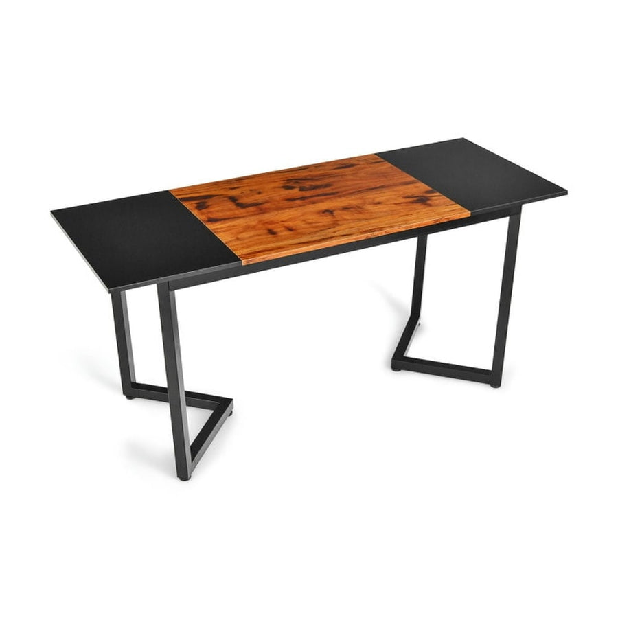 Hommoo 63-Inch Large Computer Desk with Splice Board for Home and Office-Black, Gaming Computer Desks for Image 1