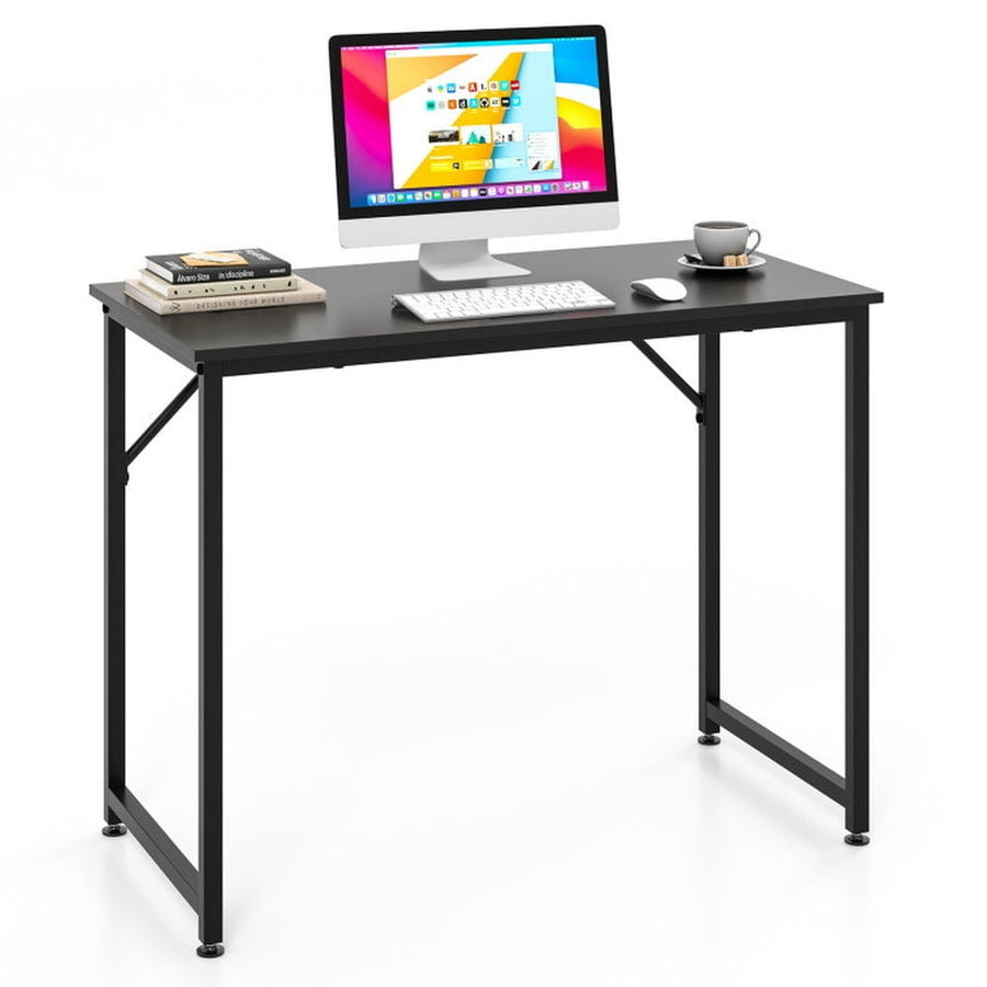 Hommoo L Shaped Computer Desk and Writing Workstation for Home and Office-Black, Gaming Computer Desks for Image 1