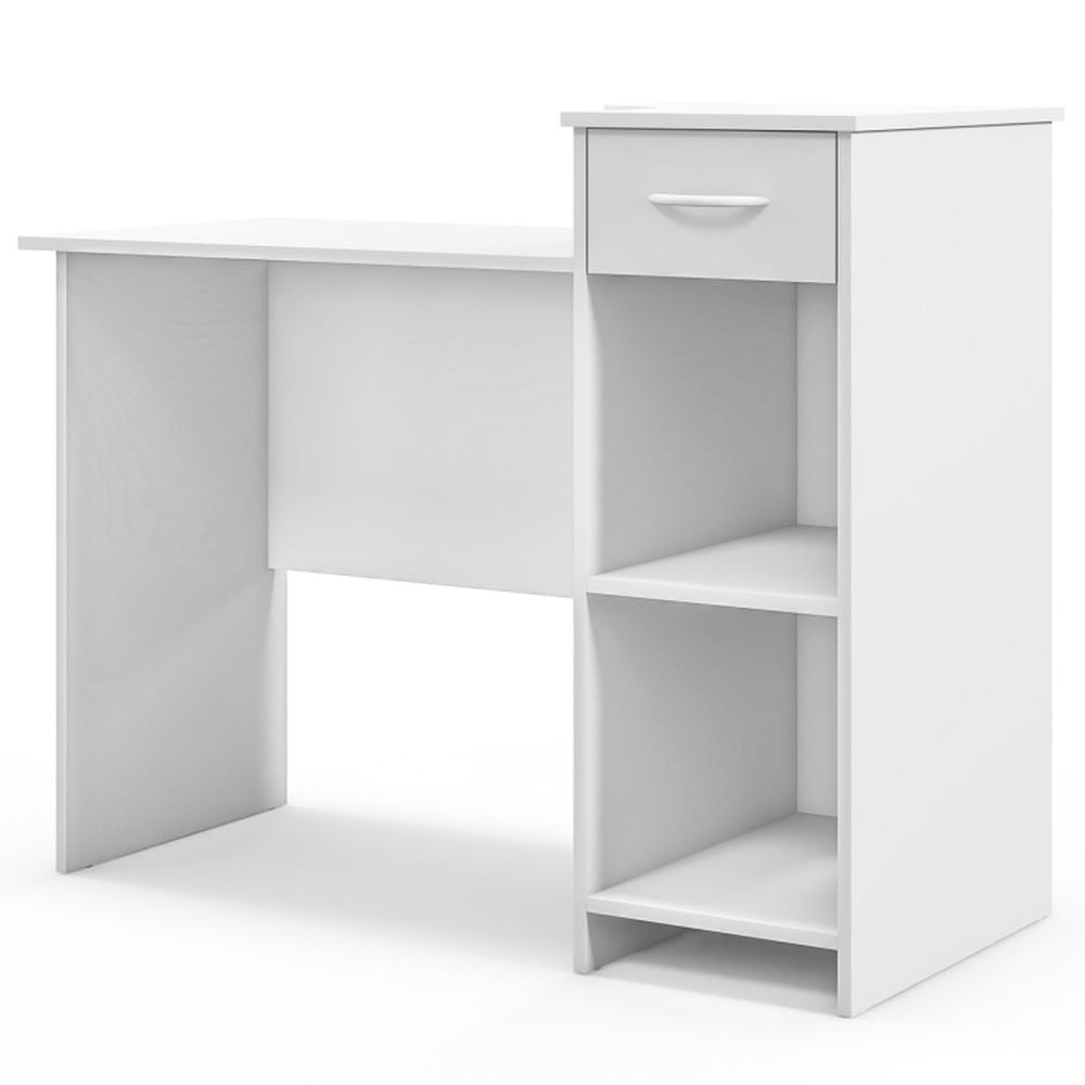 Hommoo Computer Desk Modern Laptop PC Desk with Adjustable Shelf and Cable Hole-White, Gaming Computer Desks for Image 2