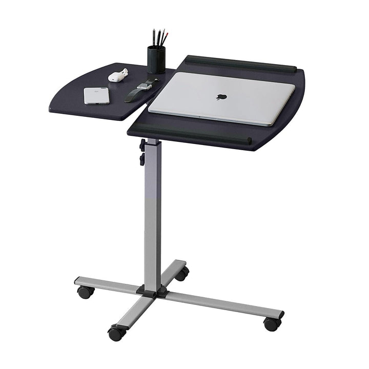 Hommoo Modern Portable Adjustable Laptop Desk with Wheels - Black Image 5