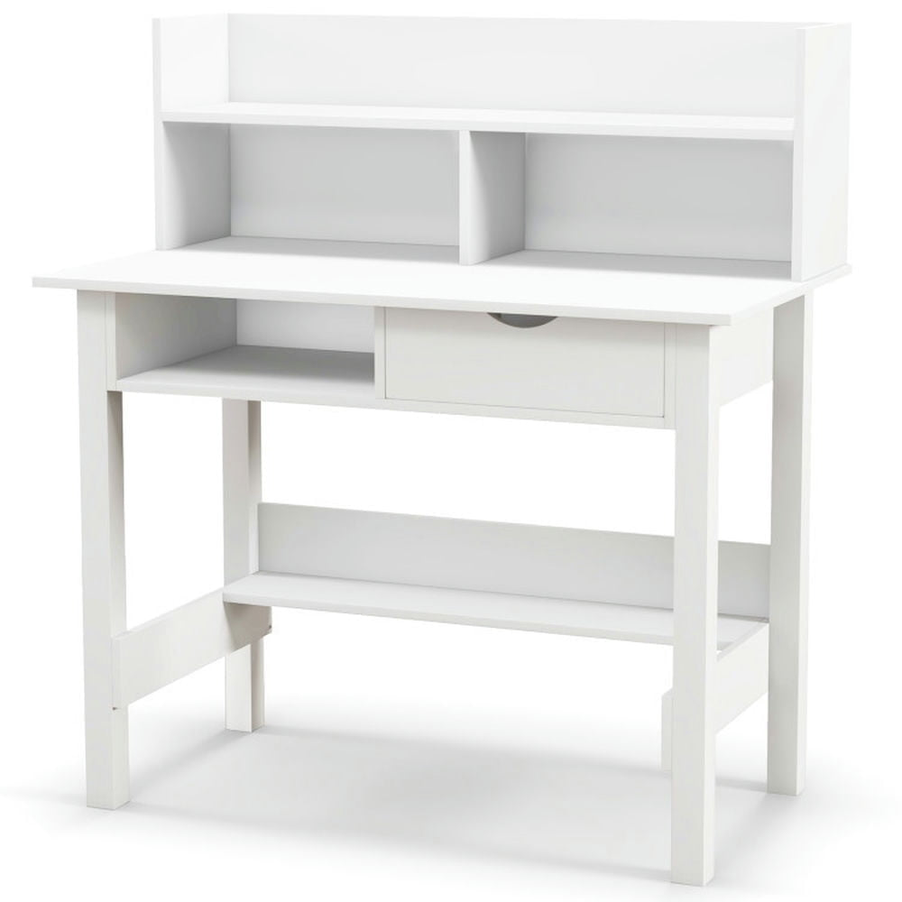 Hommoo Home Office Computer Desk with Storage Shelves and Drawer Ideal for Working and Studying, Gaming Computer Desks Image 2