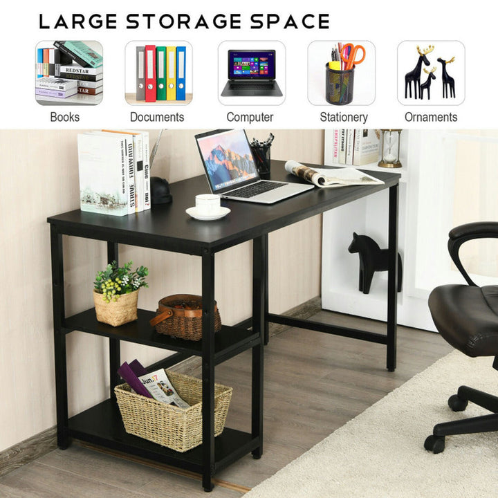 Hommoo 47 Inch Computer Desk Office Study Table Workstation Home with Adjustable Shelf Black-M, Gaming Computer Desks Image 6