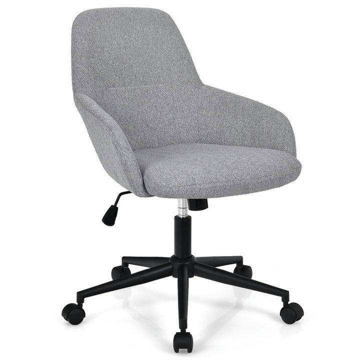 Hommoo Fabric Home Office Chair with Rocking Backres-Gray, Home Office Computer Desk Chair, Small Office Chair for Image 1