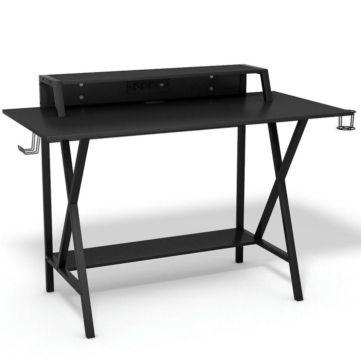 Hommoo All-in-One Professional Gaming Desk with Cup and Headphone Holder, Home Office Desks, Gaming Computer Desks for Image 4