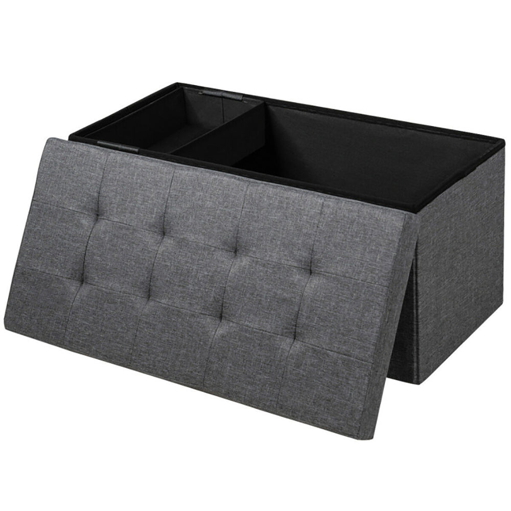 Hommoo 31.5 Inch Fabric Foldable Storage with Removable Storage Bin-Dark Gray, for Entryway, Bedroom, and Living Room Image 2