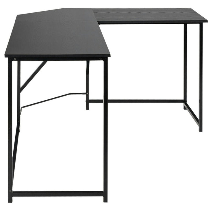 Hommoo L Shaped Corner Home Office Computer Desk Home-Black, Home Office Desks, Gaming Computer Desks for Image 3