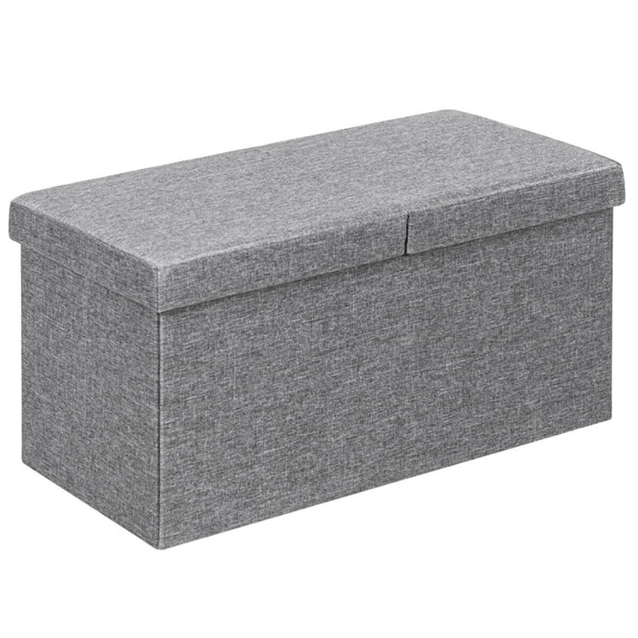 Hommoo 30 Inch Folding Storage Ottoman with Lift Top-Light Gray, for Entryway, Bedroom, and Living Room Image 1