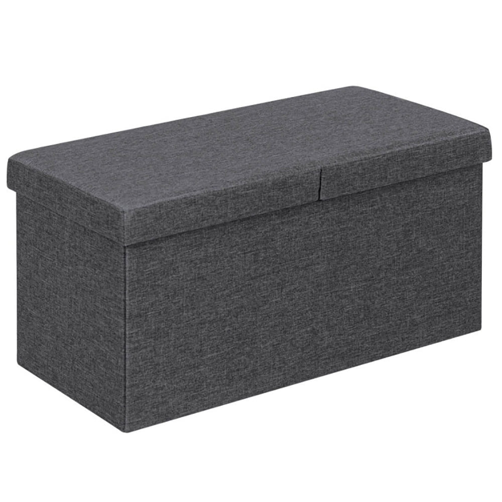 Hommoo 30 Inch Folding Storage Ottoman with Lift Top-Dark Gray, for Entryway, Bedroom, and Living Room Image 6