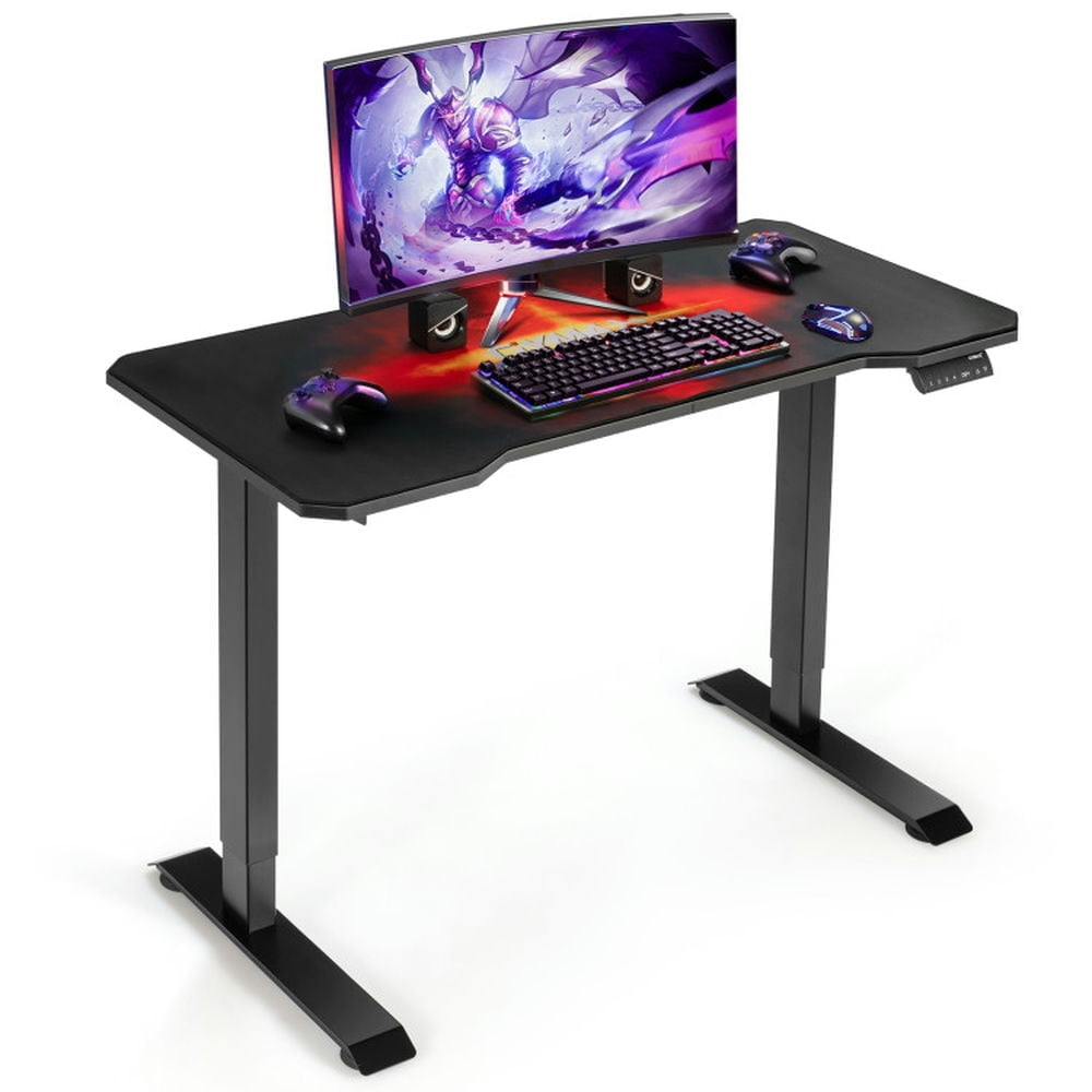 Hommoo Electric Standing Gaming Desk with Height Adjustable Splice Board, Home Office Desks, Gaming Computer Desks for Image 2