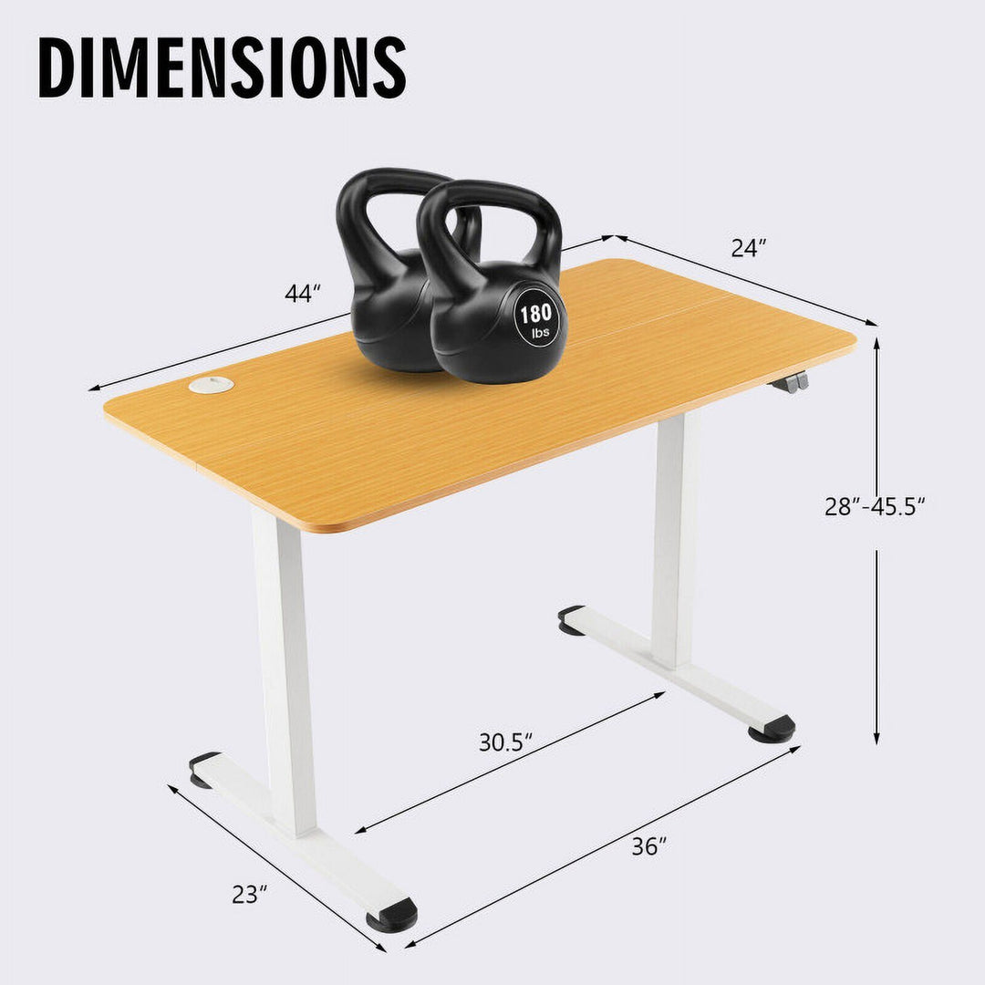 Hommoo Electric Standing Desk Adjustable Stand up Computer Desk Anti-collision-Natural, Gaming Computer Desks for Image 4