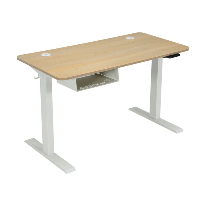 Hommoo 48 Inches Electric Standing Adjustable Desk with Control Panel and USB Port-Beige, Gaming Computer Desks for Image 4