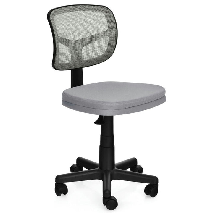 Hommoo Armless Computer Chair with Height Adjustment and Breathable Mesh for Home Office-Gray, Home Office Computer Desk Image 5