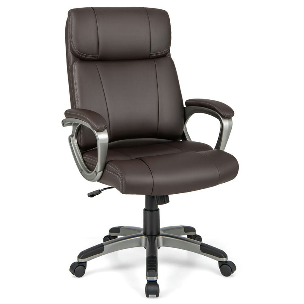 Hommoo Swivel Ergonomic Office Chair Computer Desk Chair with Wheels-Brown, Home Office Computer Desk Chair Image 1