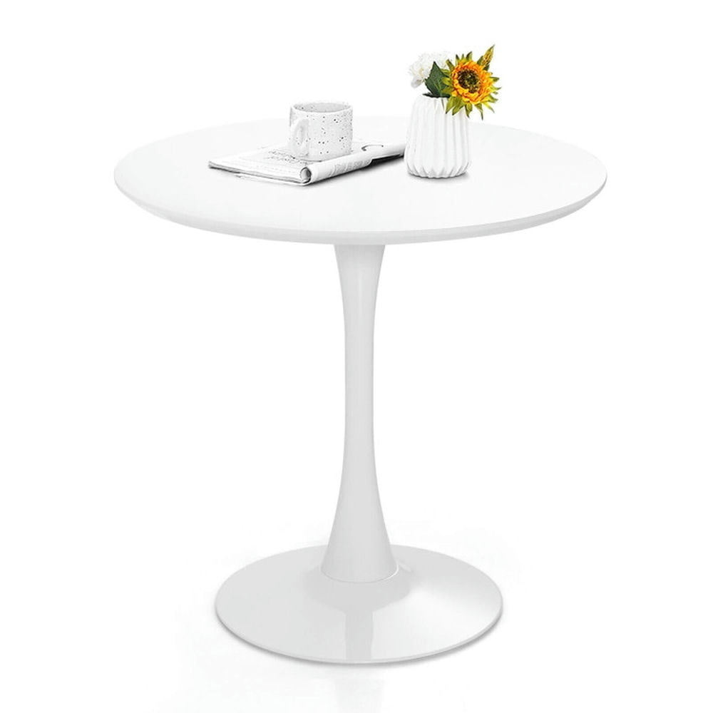 Hommoo 32 Inch Modern Tulip Round Dining Table with MDF Top-White, Kitchen Bar Height Table and Chairs for Dining Room Image 1