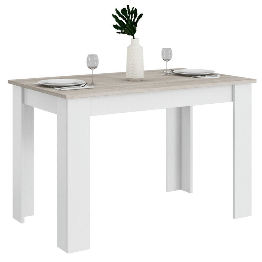 Hommoo 47 Inches Dining Table for Kitchen and Dining Room-Light Gray, Kitchen Bar Height Table and Chairs for Dining Image 1