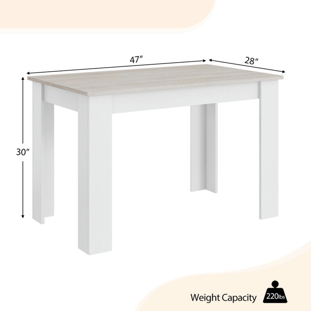 Hommoo 47 Inches Dining Table for Kitchen and Dining Room-Light Gray, Kitchen Bar Height Table and Chairs for Dining Image 2