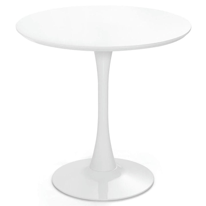 Hommoo 32 Inch Modern Tulip Round Dining Table with MDF Top-White, Kitchen Bar Height Table and Chairs for Dining Room Image 4