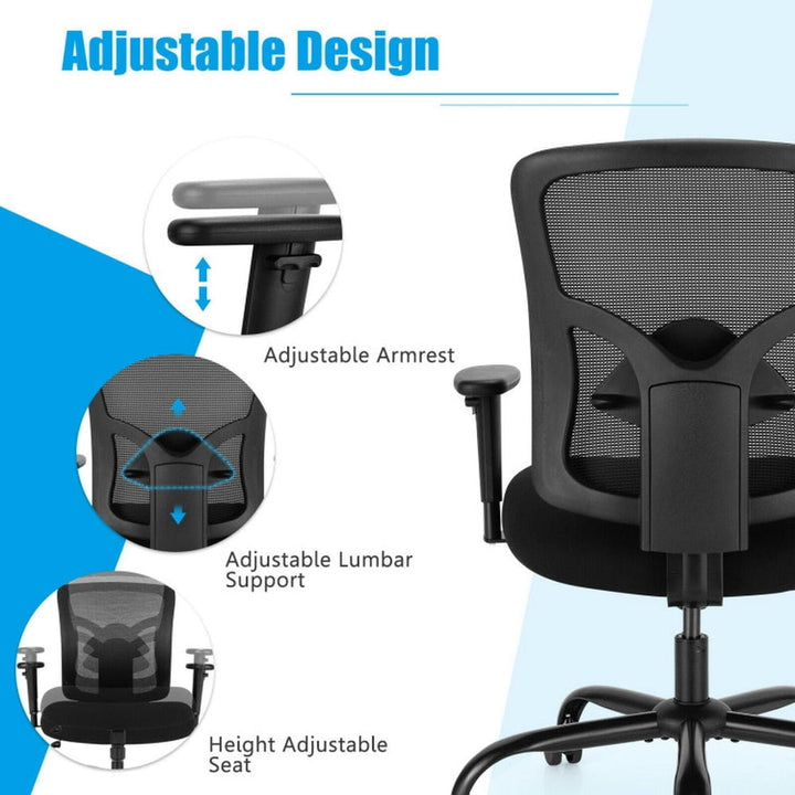 Hommoo 400LBS Mesh Big and Tall Office Chair Swivel Task Chair, Home Office Computer Desk Chair, Small Office Chair for Image 4