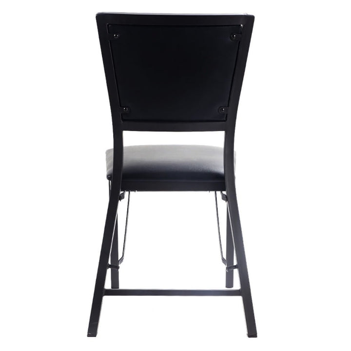 Hommoo Modern Metal Folding Dining Room Side Chair, Lounge Chair Set of 2 for Kitchen, Dining, Black Image 7