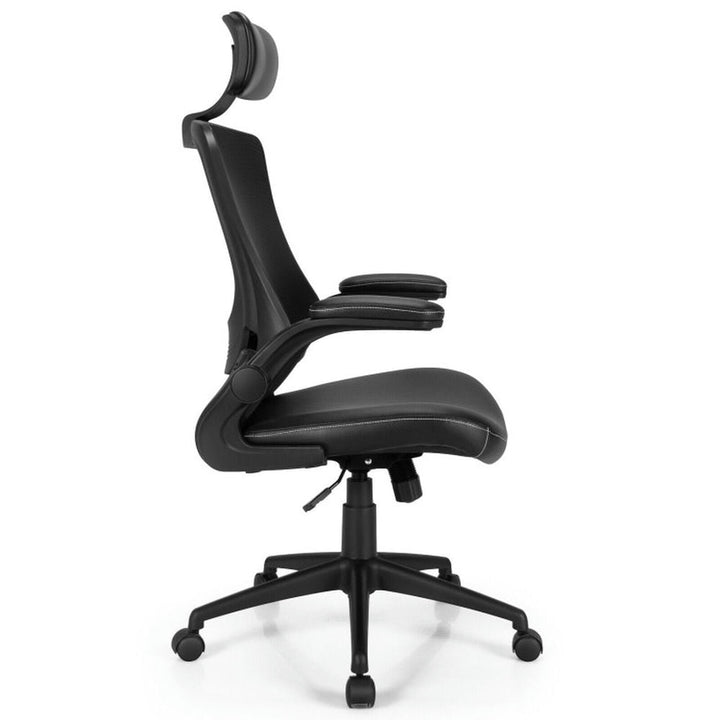 Hommoo High-Back Executive Chair with Adjustable Lumbar Support and Headrest-Black, Home Office Computer Desk Chair Image 6