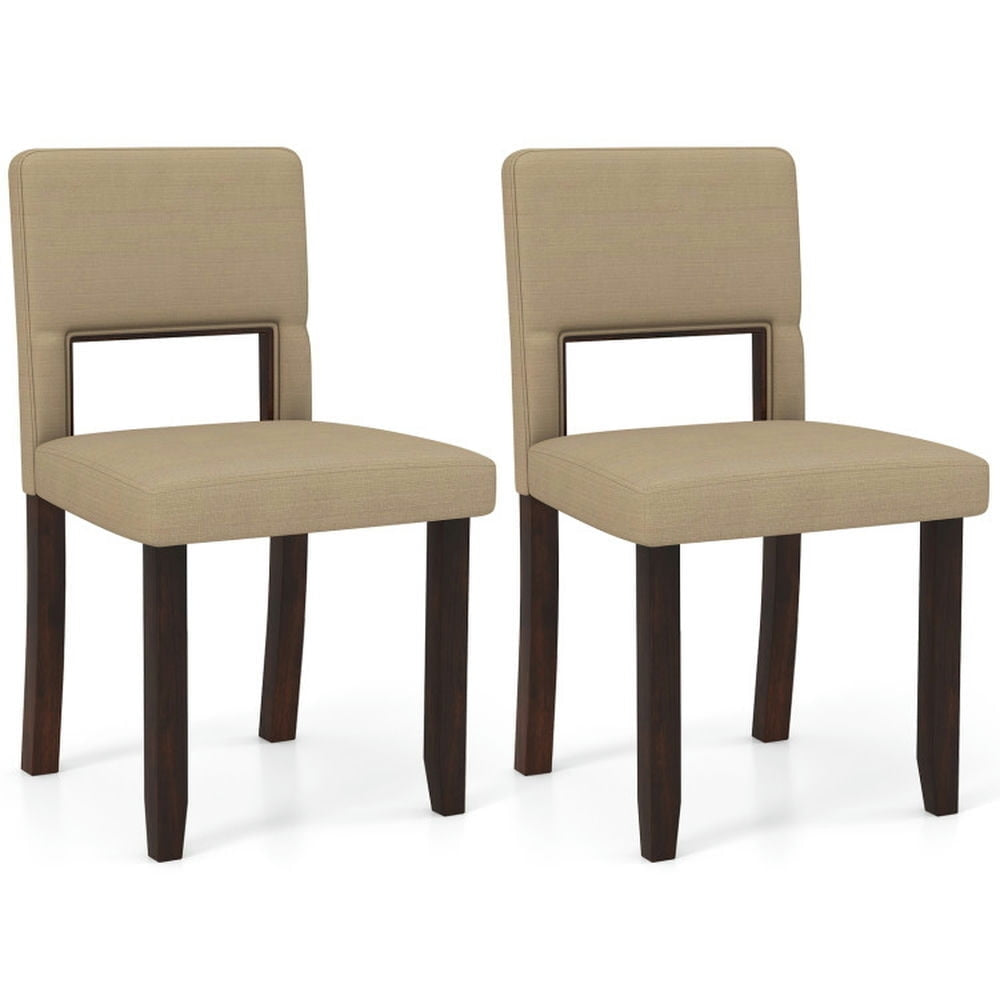 Hommoo Dining Chairs, Kitchen Chairs Trattoria Chairs,Set of 2 Wooden Dining Chair with Acacia Wood Frame Padded Seat Image 1