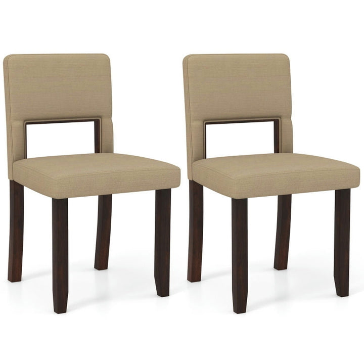 Hommoo Dining Chairs, Kitchen Chairs Trattoria Chairs,Set of 2 Wooden Dining Chair with Acacia Wood Frame Padded Seat Image 1