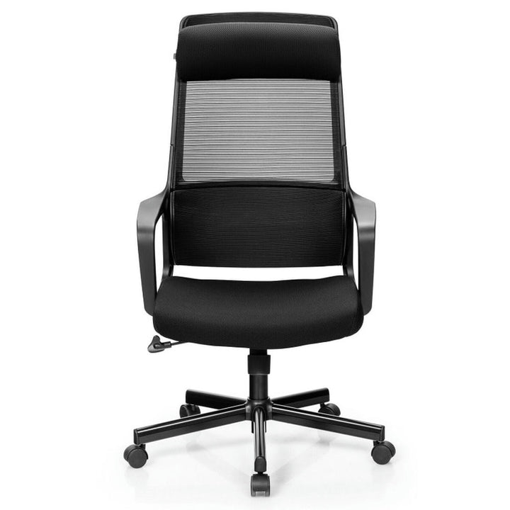 Hommoo Adjustable Mesh Office Chair with Heating Support Headrest-Black, Home Office Computer Desk Chair Image 1