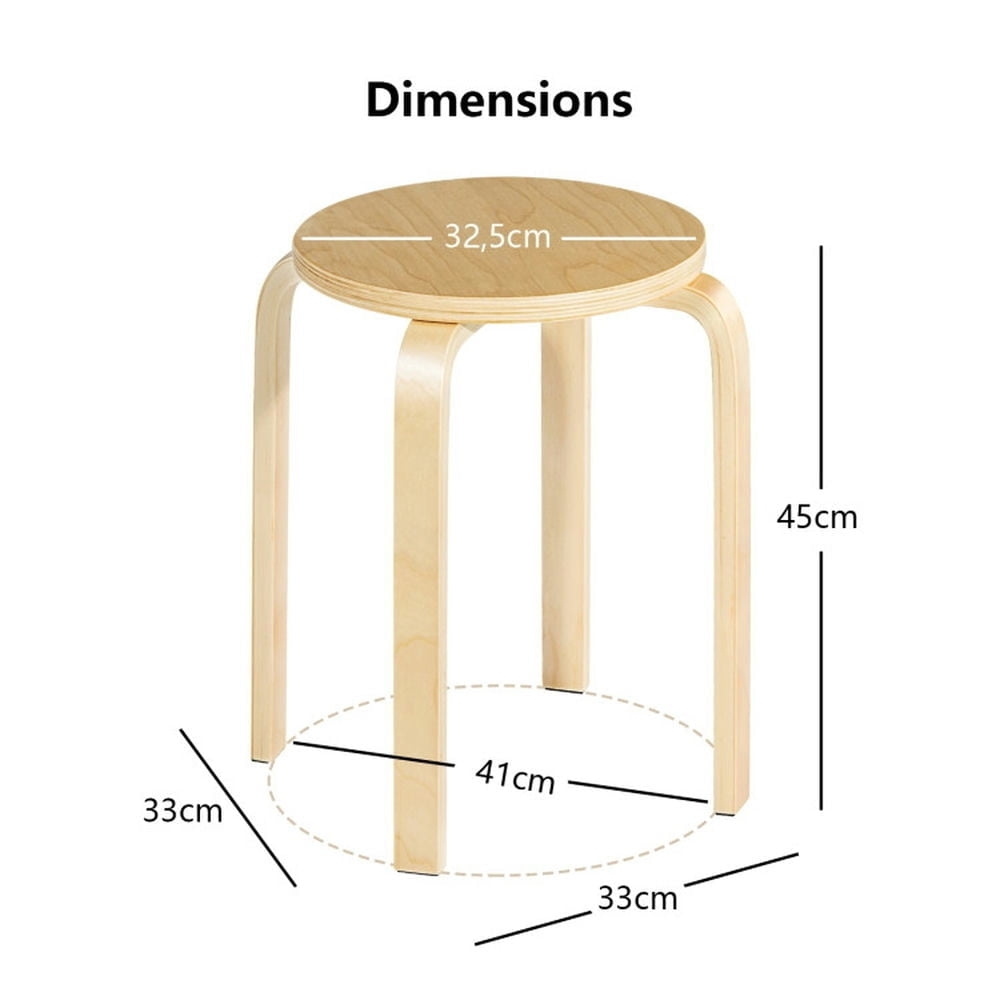 Hommoo Dining Chairs, Kitchen Chairs Trattoria Chairs,Set of 4 18 Inch Wood Home Backless Dining Chairs Image 3