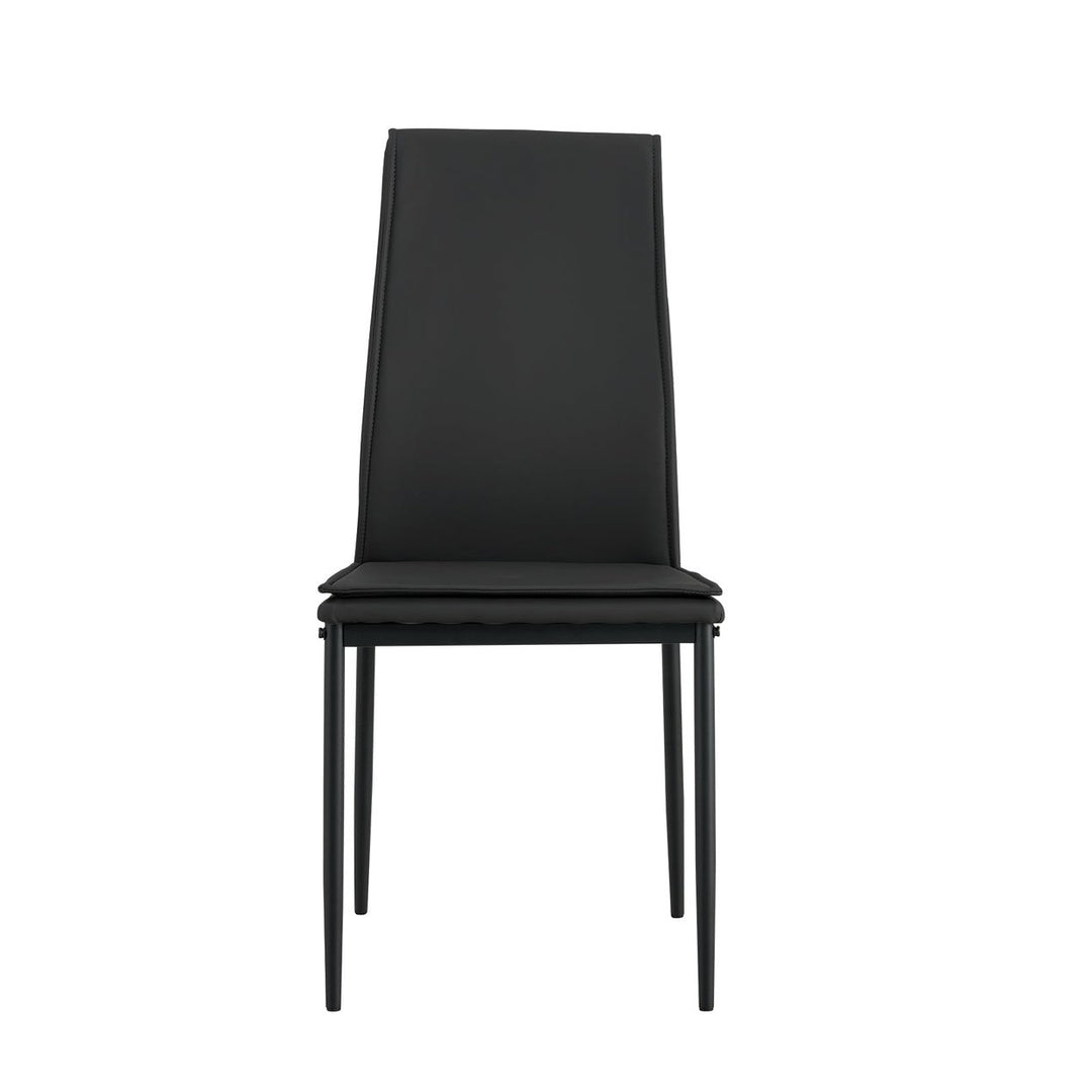 Hommoo 4 Pieces Modern Armless Dining Chairs, Elegant Design Side Chairs for Kitchen Dining Room, Black Image 7