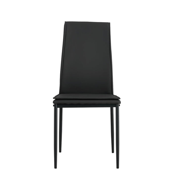 Hommoo 4 Pieces Modern Armless Dining Chairs, Elegant Design Side Chairs for Kitchen Dining Room, Black Image 7