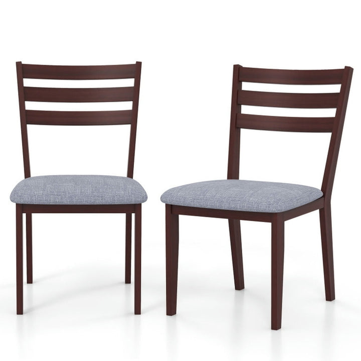 Hommoo Dining Chairs, Kitchen Chairs Trattoria Chairs,Set of 2 Upholstered Armless Kitchen Chair with Solid Rubber Wood Image 1