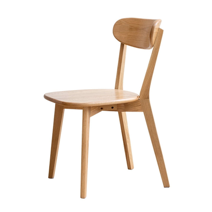 Hommoo Modern Farmhouse Wood Dining Chair with Oak Finish, Natural Image 1