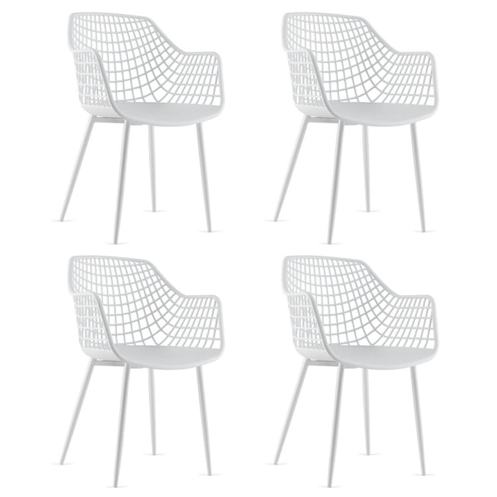 Hommoo Dining Chairs, Kitchen Chairs Trattoria Chairs,Set of 4 Heavy Duty Modern Dining Chair with Airy Hollow Image 1