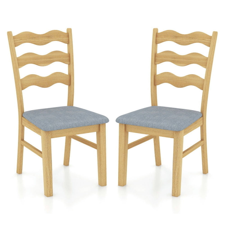 Hommoo Dining Chairs, Kitchen Chairs Trattoria Chairs,Dining Chair Set of 2 Linen Fabric Upholstered Kitchen Chairs with Image 1