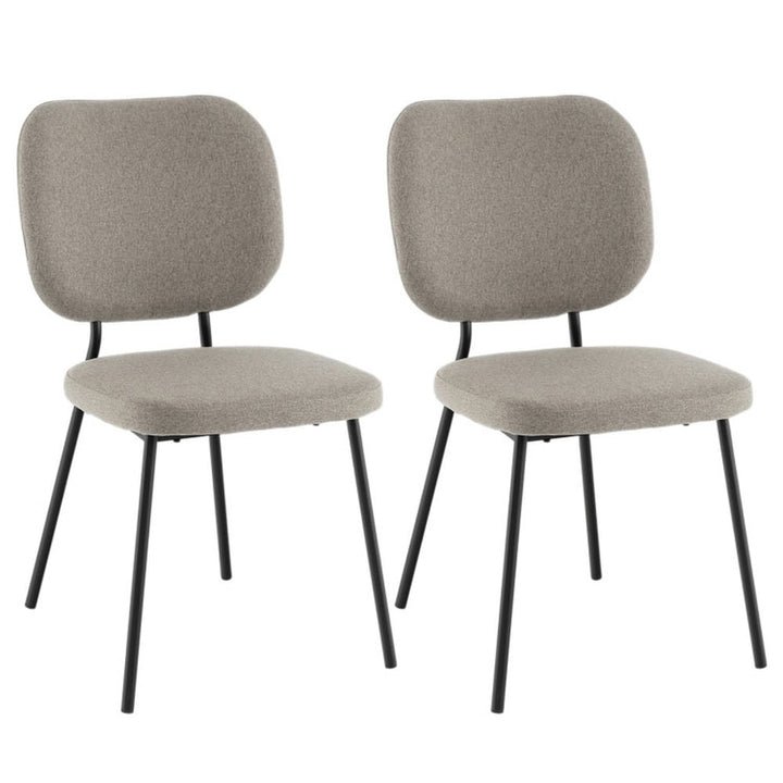 Hommoo Dining Chairs, Kitchen Chairs Trattoria Chairs,Set of 2 Modern Armless Dining Chairs with Linen Fabric-Gray Image 1